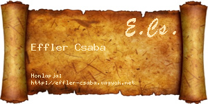 Effler Csaba névjegykártya